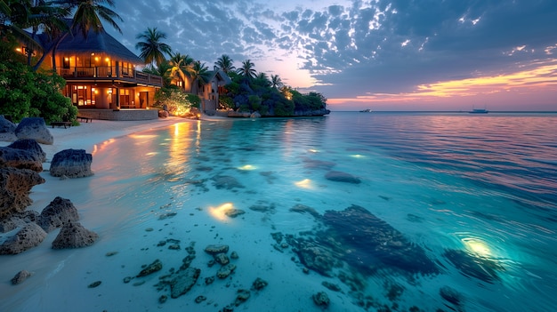 View of breathtaking beach and nature landscape