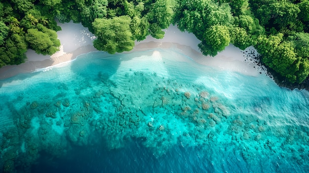 View of breathtaking beach and nature landscape