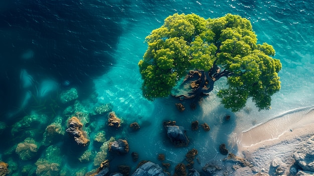 View of breathtaking beach and nature landscape