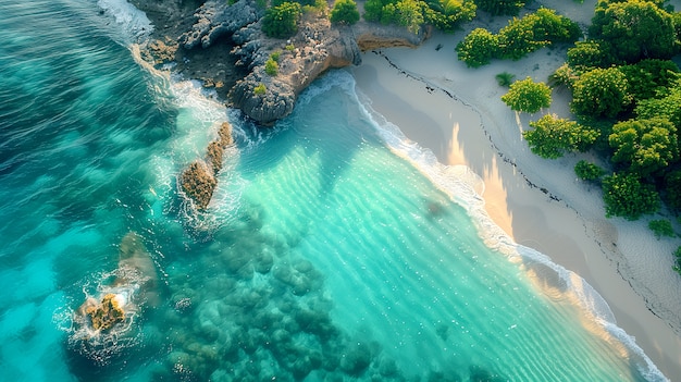 View of breathtaking beach and nature landscape