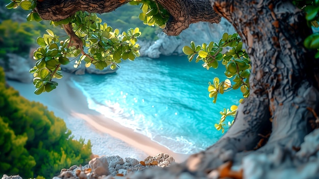 View of breathtaking beach and nature landscape