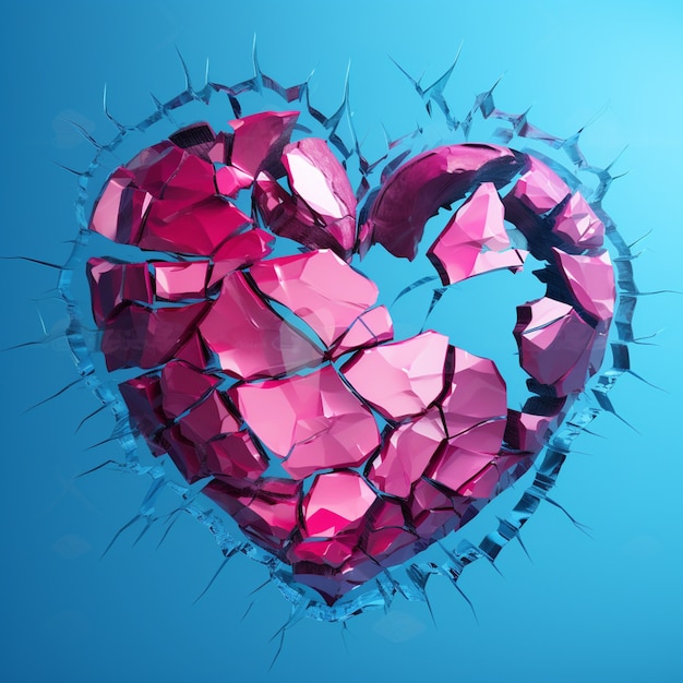 Free Photo view of broken heart