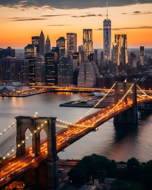 View of brooklyn bridge new york city