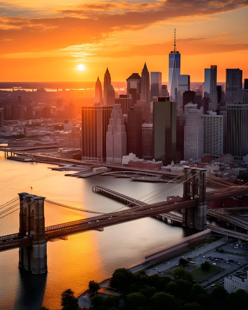 View of brooklyn bridge new york city