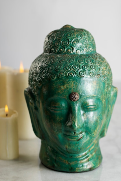 Free photo view of buddha statuette for tranquility and meditation