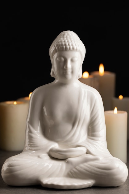 Free photo view of buddha statuette for tranquility