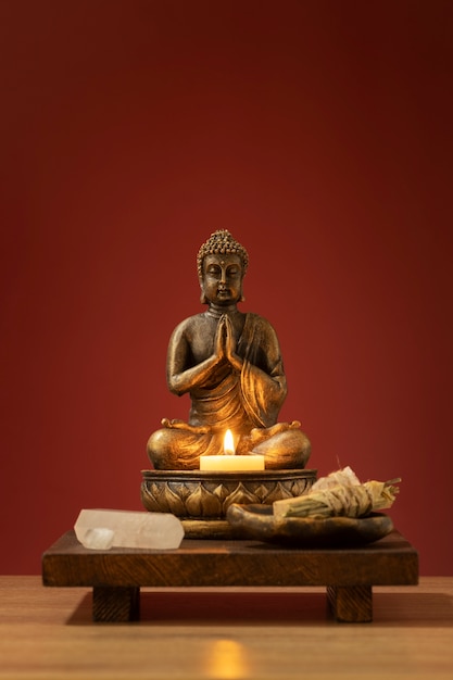 View of buddha statuette