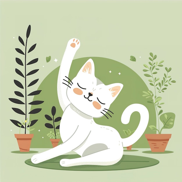 Free Photo view of cartoon animal practicing yoga