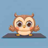 Free photo view of cartoon animal practicing yoga