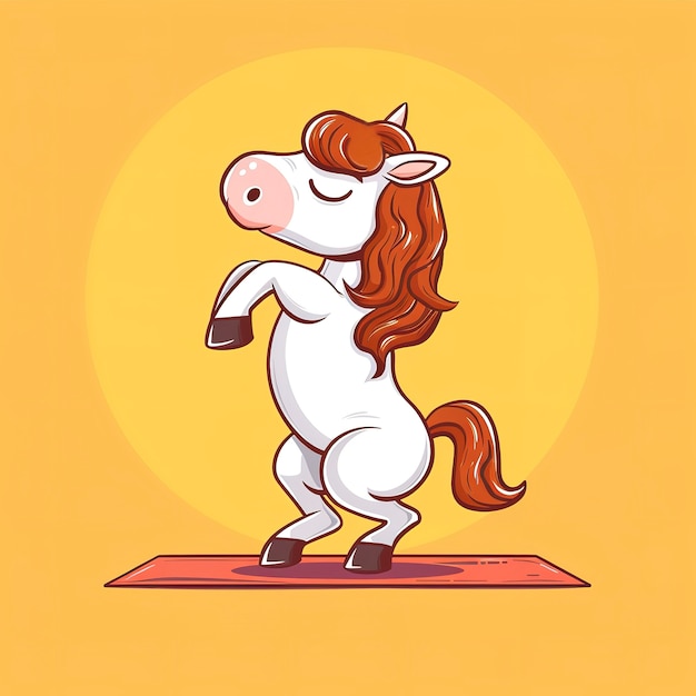 Free photo view of cartoon animal practicing yoga