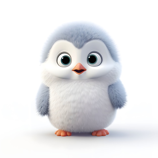 Free Photo view of cartoon animated 3d penguin