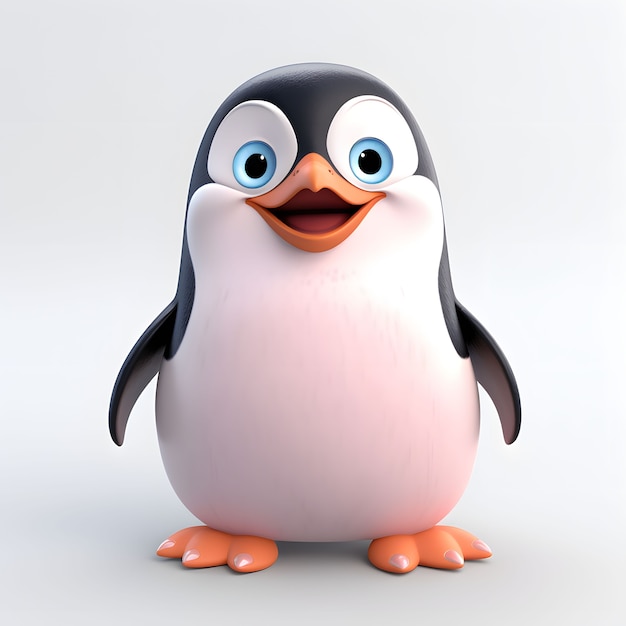 Free Photo view of cartoon animated 3d penguin