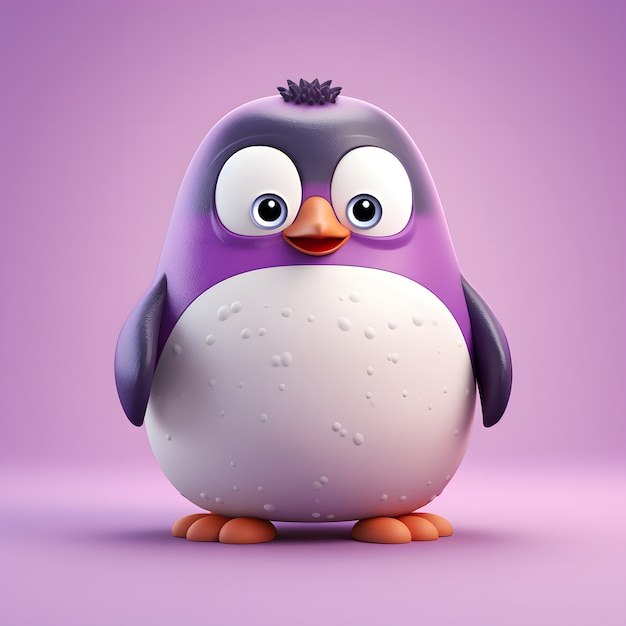 Free Photo view of cartoon animated 3d penguin