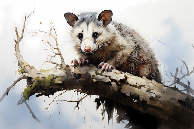 View of cartoon possum character