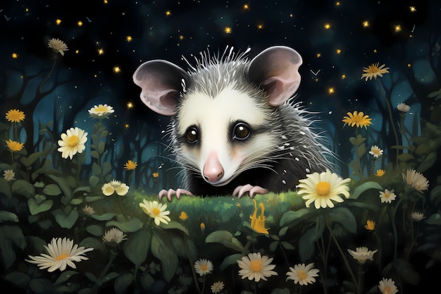 Free Photo view of cartoon possum character