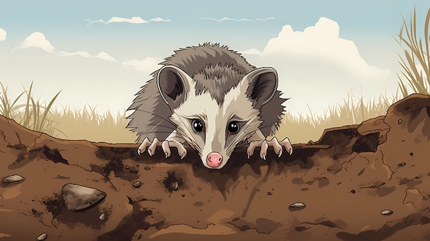 Free Photo view of cartoon possum character