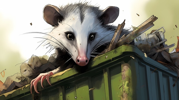 Free photo view of cartoon possum character