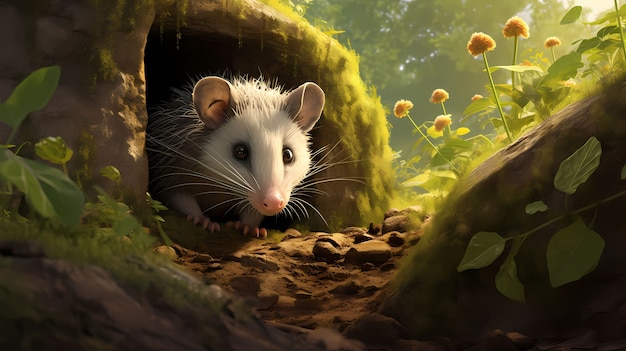 Free photo view of cartoon possum character