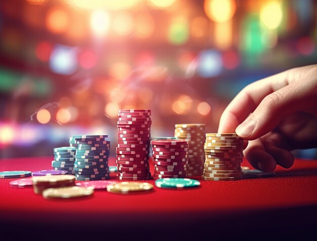 View of casino gambling chips