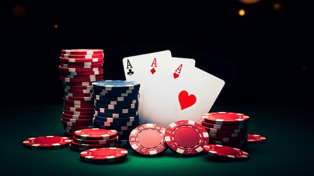 Free photo view of casino gambling chips