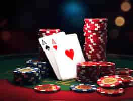 Free photo view of casino gambling chips