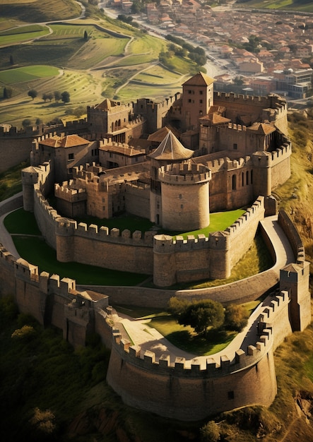 Free photo view of castle fortress