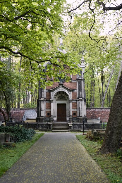 View of a cemetery with tombstones