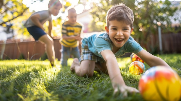 Free photo view of children practicing health and wellness activity