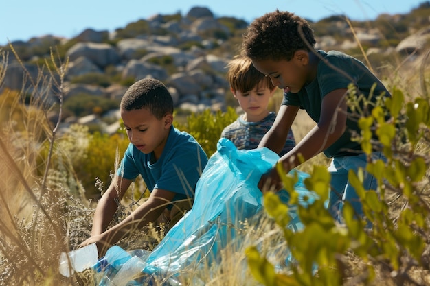 View of children practicing health and wellness activity