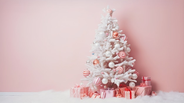 Free Photo view of christmas tree decorated with ornaments