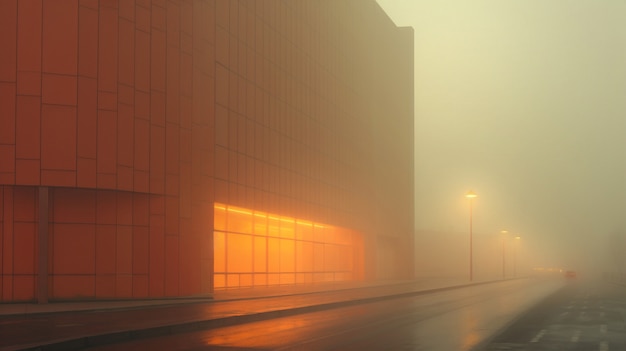 Free Photo view of city architecture with fog