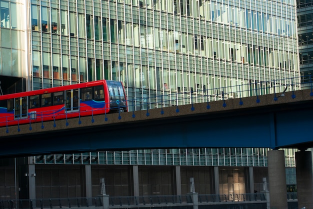 View of city bridge with train in london