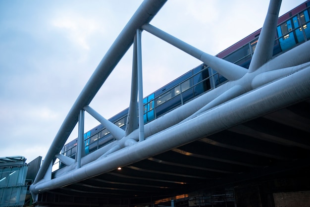 Free Photo view of city bridge with train in london