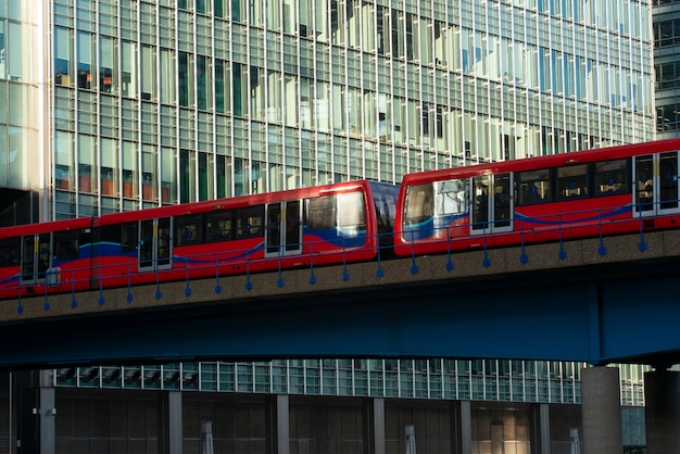 View of city bridge with train in london