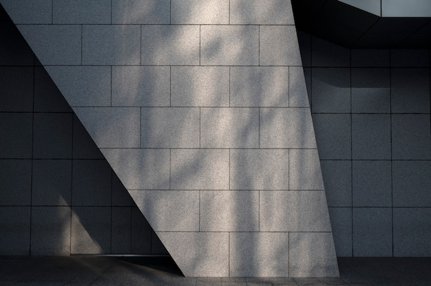 View of city building with daylight shadows