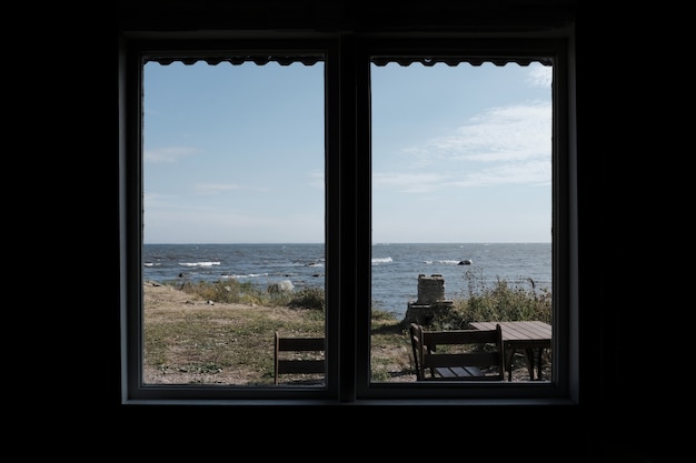 The view of the city from a window