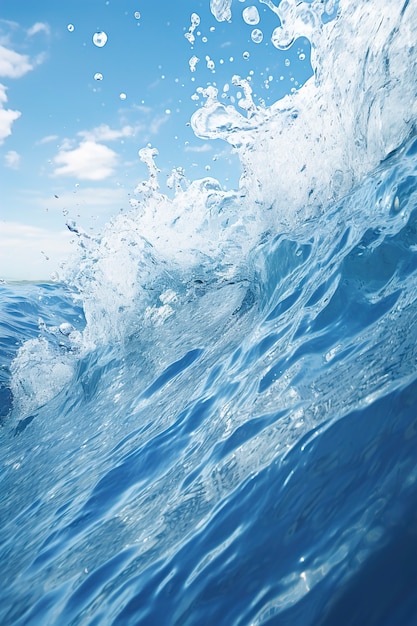 View of clear water with splash effect