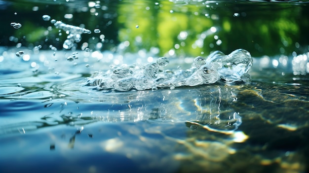 View of clear water with splash effect