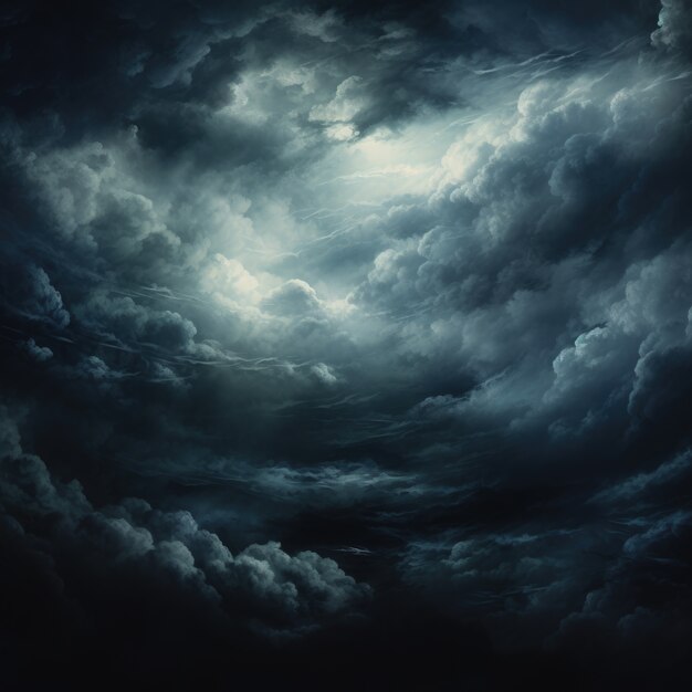 View of clouds in dark style