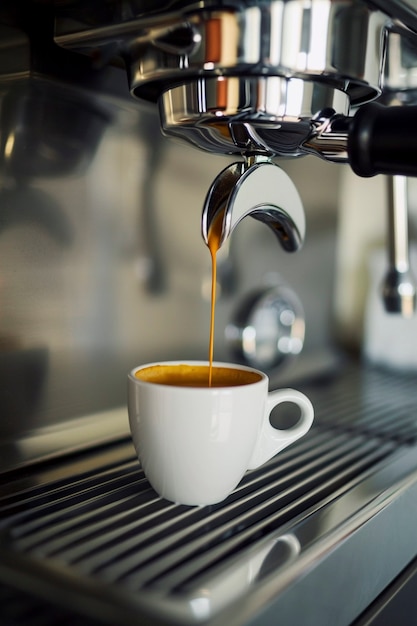 Free photo view of coffee machine making coffee at home