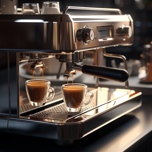 View of coffee making machine