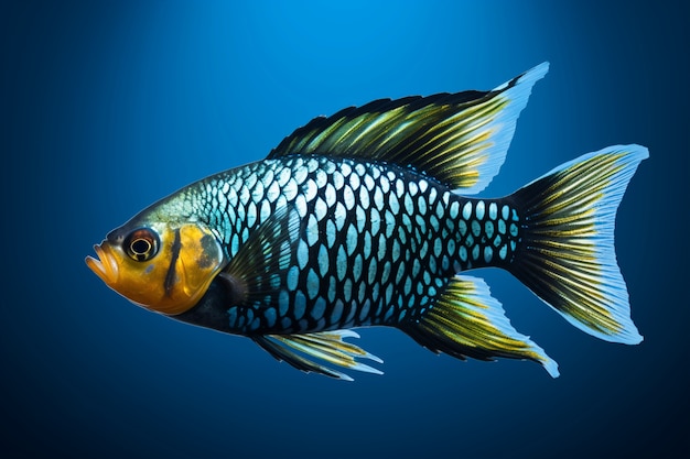 Free Photo view of colorful 3d fish swimming underwater