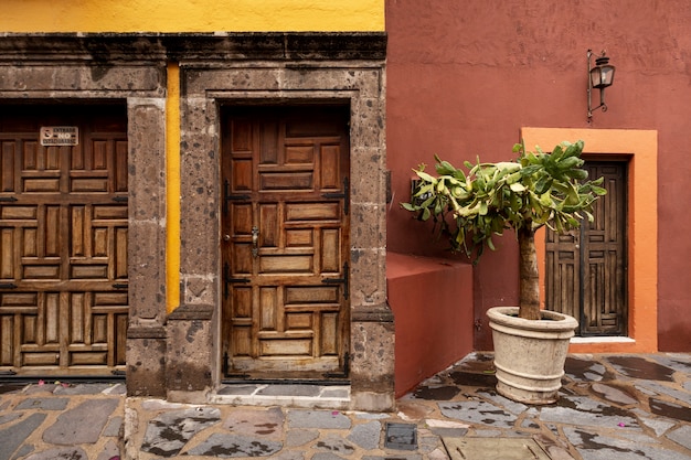 Free Photo view of colorful mexican urban architecture