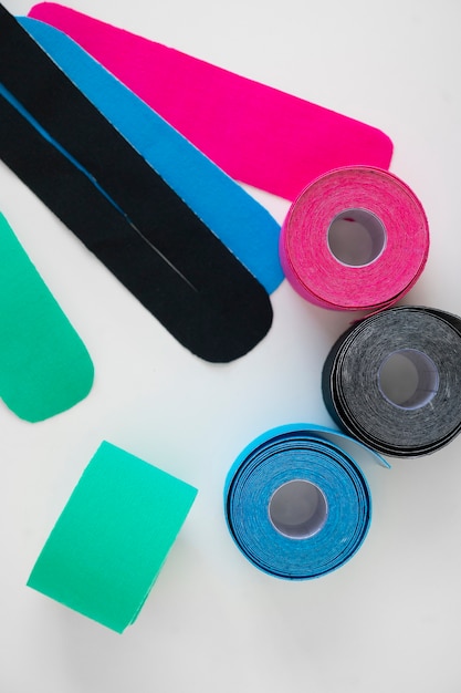 Free Photo view of colorful tape used for physical rehabilitation