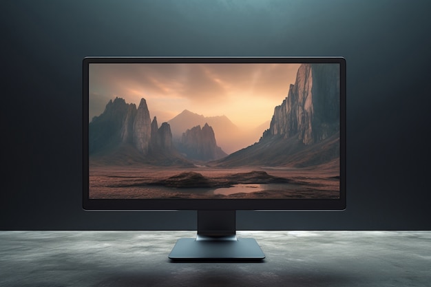 Free photo view of computer monitor display