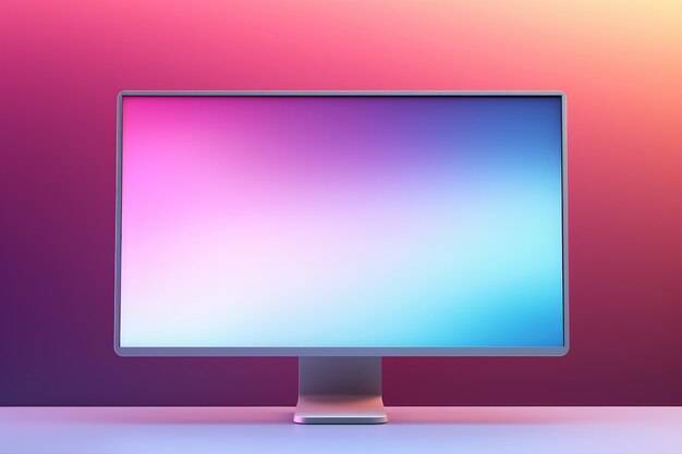 View of computer monitor with gradient display