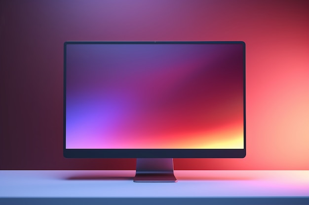 View of computer monitor with gradient display