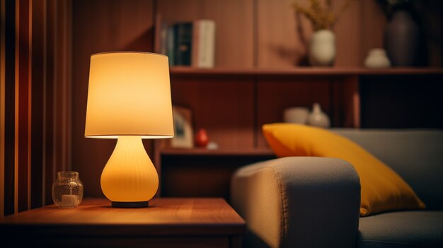 View of contemporary photorealistic lamp