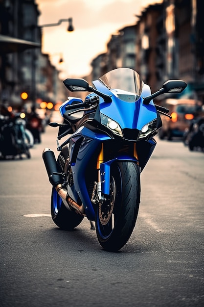 View of cool and powerful motorcycle