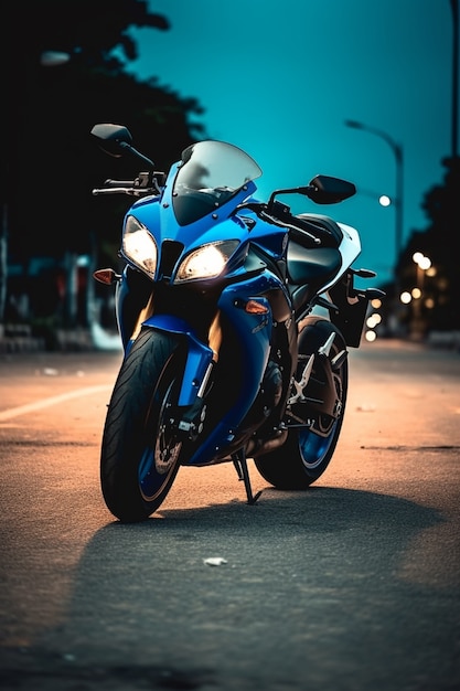 Free photo view of cool and powerful motorcycle